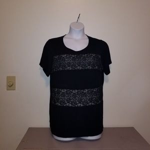 Inc black and grey casual blouse